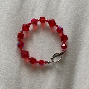 Red Glass Bead Bracelet